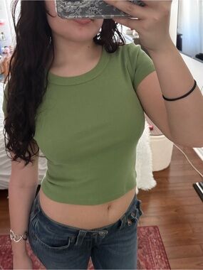 Never Worn* Brandy Melville Short Sleeve Tee in Light Green